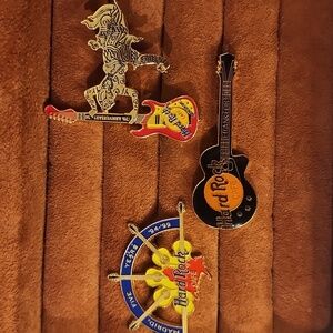 RARE Hard Rock Cafe | Madrid | Frankfurt | Bangkok |Guitar Logo Pins